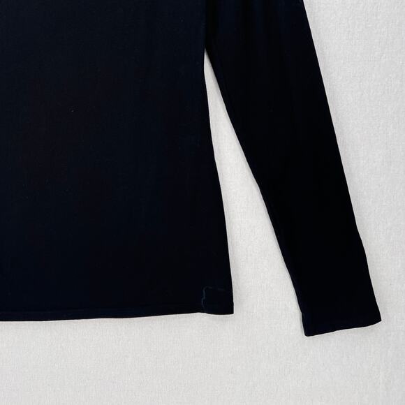 ENZA COSTA Detached Mockneck Top Womens Large Black Brushed Cotton Long Sleeve - Picture 9 of 16